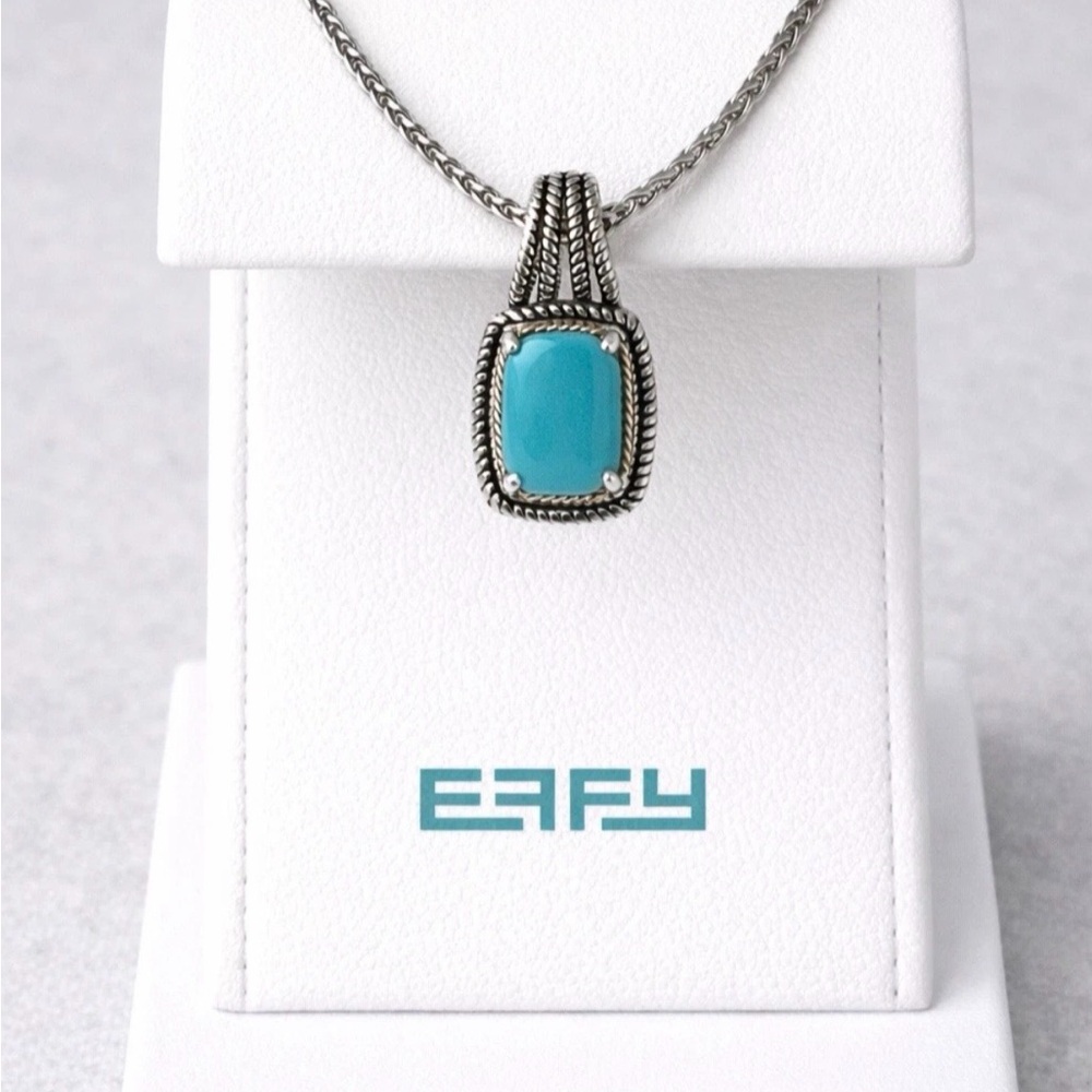 Effy Sterling silver 925 Turquoise Blue Stone Pendant Necklace/Gift